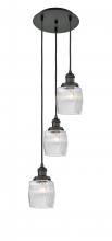  113F-3P-BK-G302 - Colton - 3 Light - 12 inch - Matte Black - Cord hung - Multi Pendant