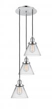  113F-3P-PC-G42 - Cone - 3 Light - 14 inch - Polished Chrome - Cord hung - Multi Pendant