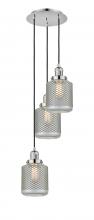  113F-3P-PN-G262 - Stanton - 3 Light - 13 inch - Polished Nickel - Cord hung - Multi Pendant