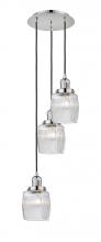  113F-3P-PN-G302 - Colton - 3 Light - 12 inch - Polished Nickel - Cord hung - Multi Pendant