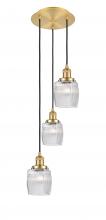  113F-3P-SG-G302 - Colton - 3 Light - 12 inch - Satin Gold - Cord hung - Multi Pendant