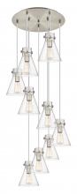  119-410-1PS-SN-G411-8SDY - Newton Cone - 9 Light - 22 inch - Brushed Satin Nickel - Multi Pendant