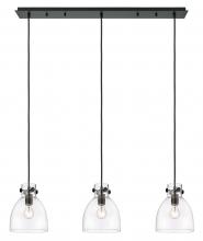  123-410-1PS-BK-G412-8CL - Newton Bell - 3 Light - 40 inch - Matte Black - Linear Pendant