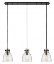  123-410-1PS-BK-G412-8SDY - Newton Bell - 3 Light - 40 inch - Matte Black - Linear Pendant