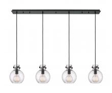  124-410-1PS-BK-G410-8SDY - Newton Sphere - 4 Light - 52 inch - Matte Black - Cord hung - Linear Pendant