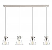  124-410-1PS-PN-G411-8SDY - Newton Cone - 4 Light - 52 inch - Polished Nickel - Linear Pendant