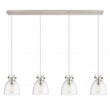  124-410-1PS-PN-G412-8CL - Newton Bell - 4 Light - 52 inch - Polished Nickel - Linear Pendant