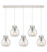  125-410-1PS-PN-G410-8SDY - Newton Sphere - 5 Light - 40 inch - Polished Nickel - Cord hung - Linear Pendant