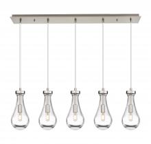  125-451-1P-SN-G451-5CL - Owego - 5 Light - 37 inch - Brushed Satin Nickel - Linear Pendant