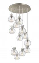  126-410-1PS-SN-G410-8SDY - Newton Sphere - 12 Light - 27 inch - Brushed Satin Nickel - Cord hung - Multi Pendant