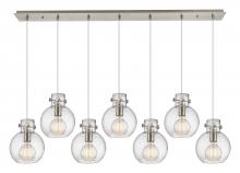  127-410-1PS-SN-G410-8SDY - Newton Sphere - 7 Light - 52 inch - Brushed Satin Nickel - Cord hung - Linear Pendant