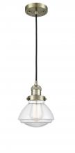  201C-AB-G322 - Olean - 1 Light - 7 inch - Antique Brass - Cord hung - Mini Pendant