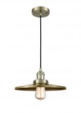  201C-AB-MFR-AB-12 - Appalachian - 1 Light - 12 inch - Antique Brass - Cord hung - Mini Pendant