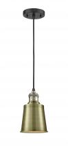  201C-BAB-M9-AB - Addison - 1 Light - 5 inch - Black Antique Brass - Cord hung - Mini Pendant