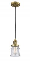  201C-BB-G184S - Canton - 1 Light - 5 inch - Brushed Brass - Cord hung - Mini Pendant