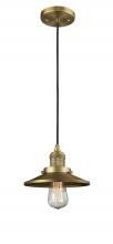  201C-BB-M4 - Railroad - 1 Light - 8 inch - Brushed Brass - Cord hung - Mini Pendant