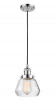  201C-PC-G172 - Fulton - 1 Light - 7 inch - Polished Chrome - Cord hung - Mini Pendant