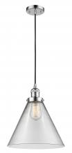  201C-PC-G42-L - Cone - 1 Light - 12 inch - Polished Chrome - Cord hung - Mini Pendant