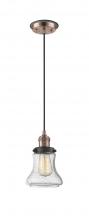  201CBP-ACBK-G194 - Bellmont - 1 Light - 6 inch - Antique Copper - Cord hung - Mini Pendant