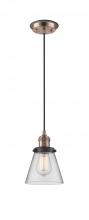  201CBP-ACBK-G62 - Cone - 1 Light - 6 inch - Antique Copper - Cord hung - Mini Pendant