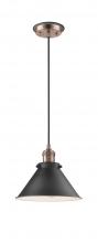  201CBP-ACBK-M10-BK - Briarcliff - 1 Light - 10 inch - Antique Copper - Cord hung - Mini Pendant