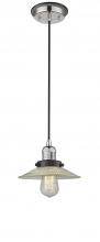  201CBP-PNBK-G2 - Halophane - 1 Light - 9 inch - Polished Nickel - Cord hung - Mini Pendant