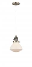  201CSW-AB-G321 - Olean - 1 Light - 7 inch - Antique Brass - Cord hung - Mini Pendant