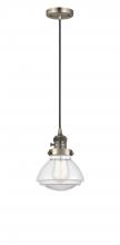  201CSW-AB-G322 - Olean - 1 Light - 7 inch - Antique Brass - Cord hung - Mini Pendant