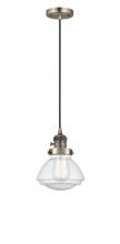  201CSW-AB-G324 - Olean - 1 Light - 7 inch - Antique Brass - Cord hung - Mini Pendant