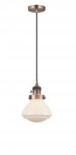  201CSW-AC-G321 - Olean - 1 Light - 7 inch - Antique Copper - Cord hung - Mini Pendant