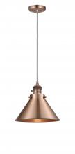  201CSW-AC-M10-AC - Briarcliff - 1 Light - 10 inch - Antique Copper - Cord hung - Mini Pendant