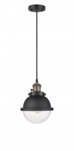  201CSW-BAB-HFS-62-BK - Hampden - 1 Light - 7 inch - Black Antique Brass - Cord hung - Mini Pendant