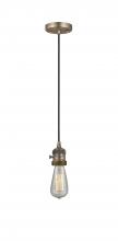  201CSW-BB - Bare Bulb - 1 Light - 3 inch - Brushed Brass - Cord hung - Mini Pendant