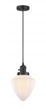  201CSW-BK-G661-7 - Bullet - 1 Light - 7 inch - Matte Black - Cord hung - Mini Pendant