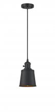  201CSW-BK-M9-BK - Addison - 1 Light - 5 inch - Matte Black - Cord hung - Mini Pendant