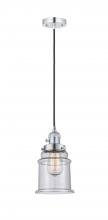  201CSW-PC-G184 - Canton - 1 Light - 6 inch - Polished Chrome - Cord hung - Mini Pendant