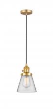  201CSW-SG-G62 - Cone - 1 Light - 6 inch - Satin Gold - Cord hung - Mini Pendant