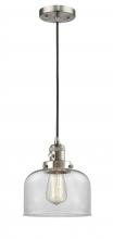  201CSW-SN-G72 - Bell - 1 Light - 8 inch - Brushed Satin Nickel - Cord hung - Mini Pendant