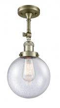  201F-AB-G204-8 - Beacon - 1 Light - 8 inch - Antique Brass - Semi-Flush Mount