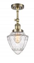  201F-AB-G664-7 - Bullet - 1 Light - 6 inch - Antique Brass - Semi-Flush Mount