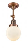  201F-AC-G201-6 - Beacon - 1 Light - 6 inch - Antique Copper - Semi-Flush Mount