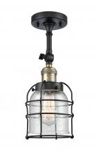  201F-BAB-G54-CE - Bell Cage - 1 Light - 6 inch - Black Antique Brass - Semi-Flush Mount