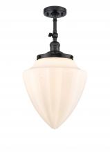  201F-BK-G661-12 - Beacon - 1 Light - 12 inch - Matte Black - Semi-Flush Mount