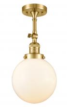  201F-SG-G201-8 - Beacon - 1 Light - 8 inch - Satin Gold - Semi-Flush Mount