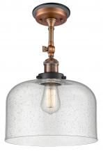  201FBP-ACBK-G74-L - Bell - 1 Light - 12 inch - Antique Copper - Semi-Flush Mount