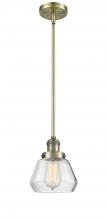  201S-AB-G172 - Fulton - 1 Light - 7 inch - Antique Brass - Stem Hung - Mini Pendant