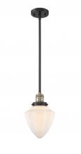  201S-BAB-G661-7 - Bullet - 1 Light - 7 inch - Black Antique Brass - Stem Hung - Mini Pendant