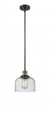  201S-BAB-G74 - Bell - 1 Light - 8 inch - Black Antique Brass - Stem Hung - Mini Pendant