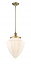  201S-BB-G661-12 - Bullet - 1 Light - 12 inch - Brushed Brass - Stem Hung - Mini Pendant