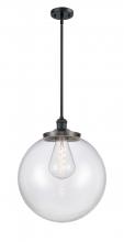  201S-BK-G202-16 - Beacon - 1 Light - 16 inch - Matte Black - Stem Hung - Pendant